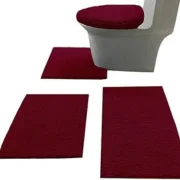 Madeals Bath Rug Set 4 Piece with Toilet Lid Cover Combo