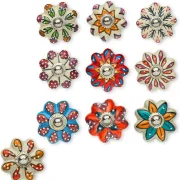 Handmade Flower Ceramic Knobs | Colorful Multi Design