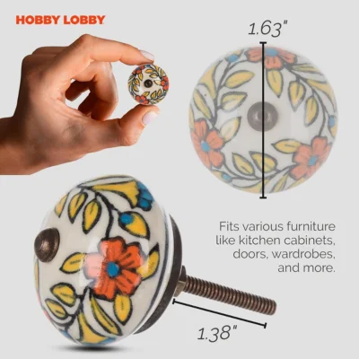 Stainmaster Floral Motif Knob Premium Decorative Knob